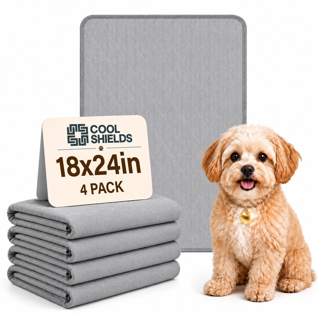 CoolShields Washable Pee Pads for Dogs, Ultra-Absorbent Reusable Waterproof Puppy Pad for Crates, Playpens, Carpets, and Floors—Ideal for Dogs, Cats, and Small Pets