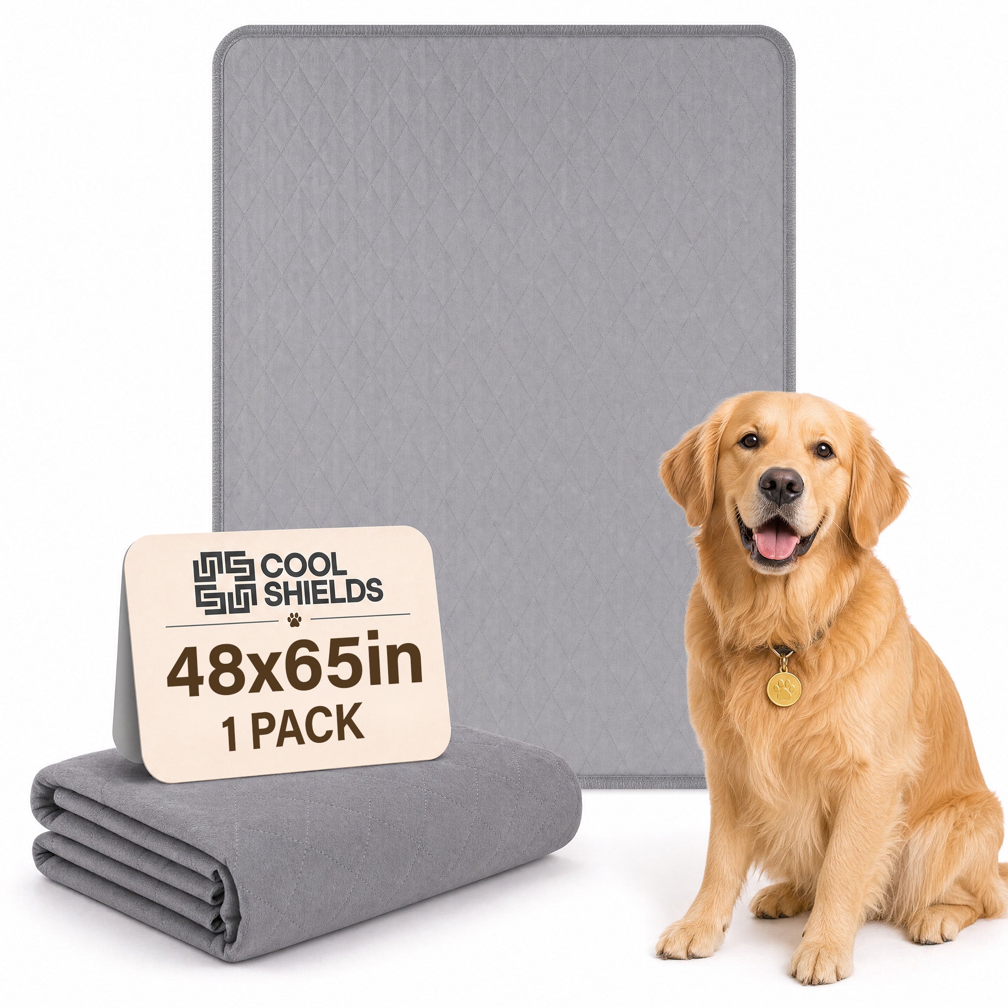 CoolShields Washable Pee Pads for Dogs, Ultra-Absorbent Reusable Waterproof Puppy Pad for Crates, Playpens, Carpets, and Floors—Ideal for Dogs, Cats, and Small Pets