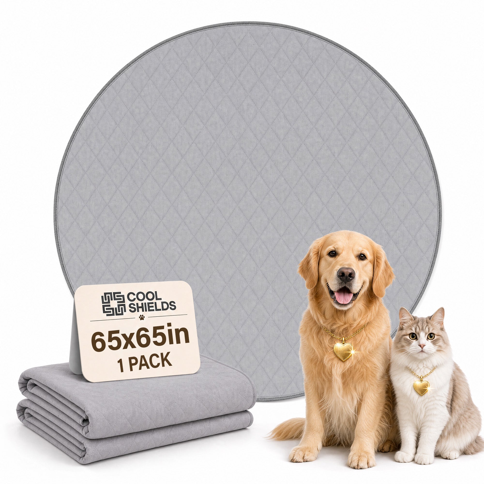 CoolShields Washable Pee Pads for Dogs, Ultra-Absorbent Reusable Waterproof Puppy Pad for Crates, Playpens, Carpets, and Floors—Ideal for Dogs, Cats, and Small Pets