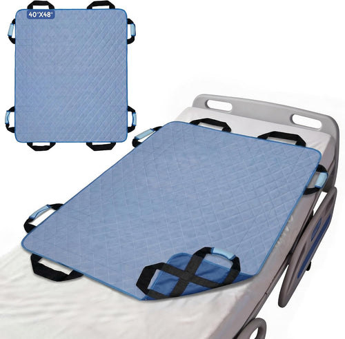 CoolShields Positioning Bed Pad with 8 Reinforced Handles, Washable Waterproof Transfer & Sliding Sheet for Repositioning, Turning & Everyday Care