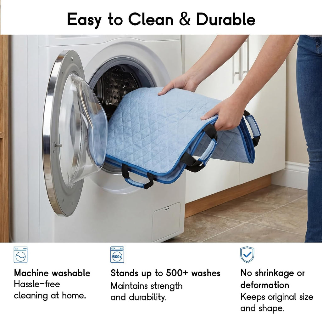 CoolShields Positioning Bed Pad with 8 Reinforced Handles, Washable Waterproof Transfer & Sliding Sheet for Repositioning, Turning & Everyday Care
