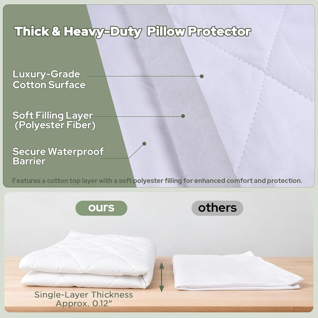 CoolShields Waterproof Pillow Protector, King Pillow Cases | Soft lyocell-blend doubles as a pillow cover, with a waterproof polyurethane layer and sturdy zipper for protection.