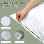 CoolShields Waterproof Pillow Protector, King Pillow Cases | Soft lyocell-blend doubles as a pillow cover, with a waterproof polyurethane layer and sturdy zipper for protection.