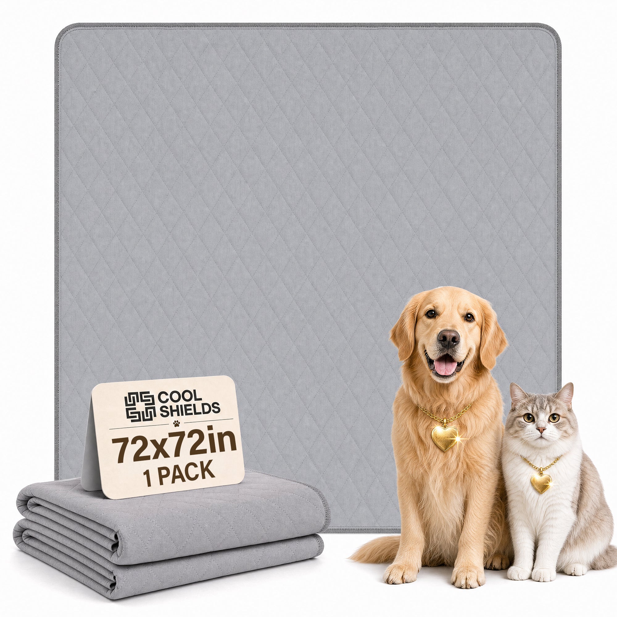 CoolShields Washable Pee Pads for Dogs, Ultra-Absorbent Reusable Waterproof Puppy Pad for Crates, Playpens, Carpets, and Floors—Ideal for Dogs, Cats, and Small Pets