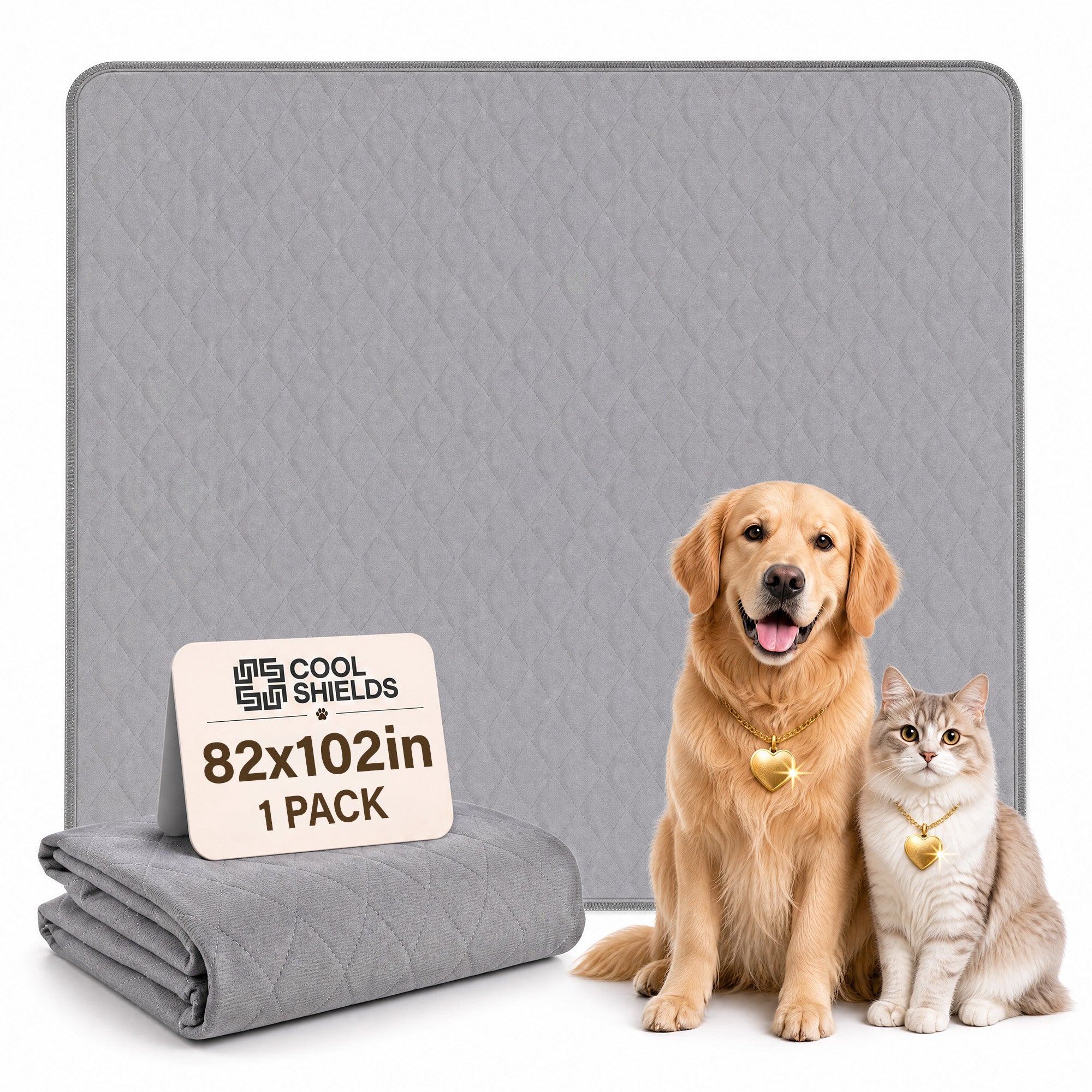 CoolShields Washable Pee Pads for Dogs, Ultra-Absorbent Reusable Waterproof Puppy Pad for Crates, Playpens, Carpets, and Floors—Ideal for Dogs, Cats, and Small Pets