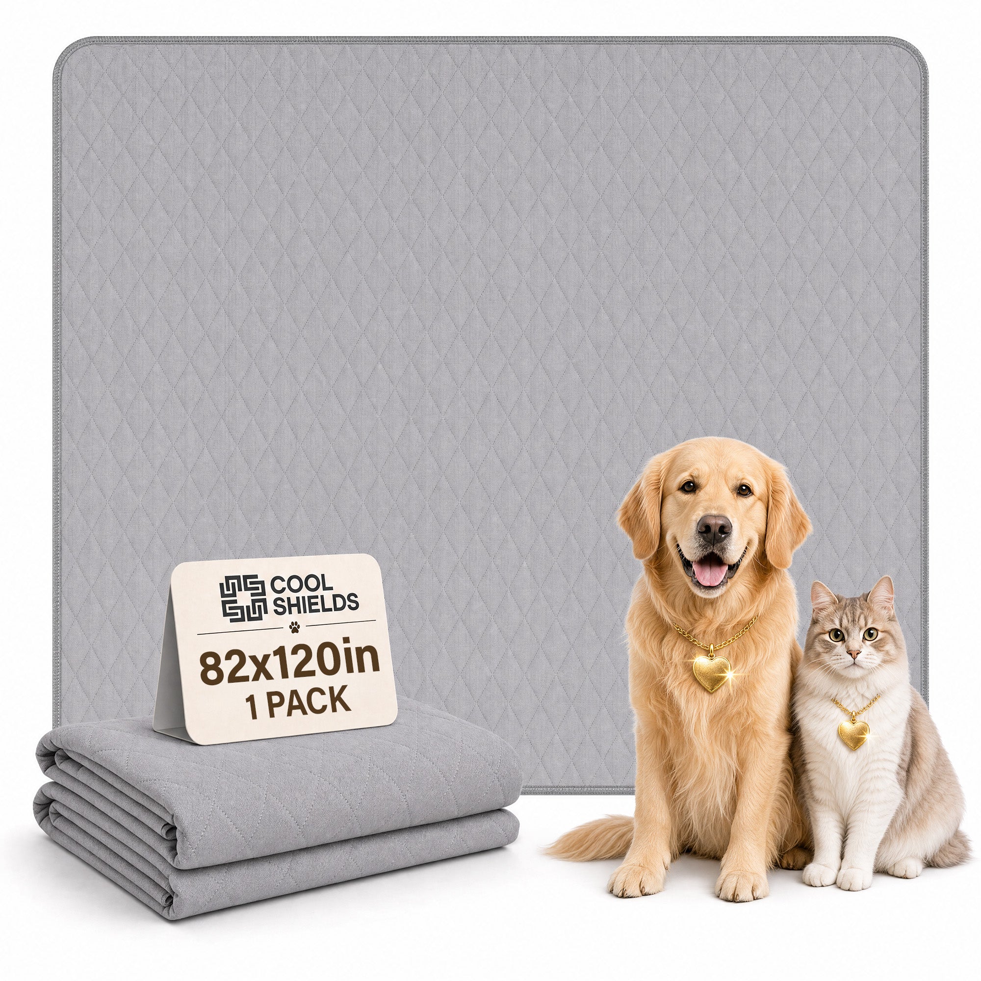 CoolShields Washable Pee Pads for Dogs, Ultra-Absorbent Reusable Waterproof Puppy Pad for Crates, Playpens, Carpets, and Floors—Ideal for Dogs, Cats, and Small Pets
